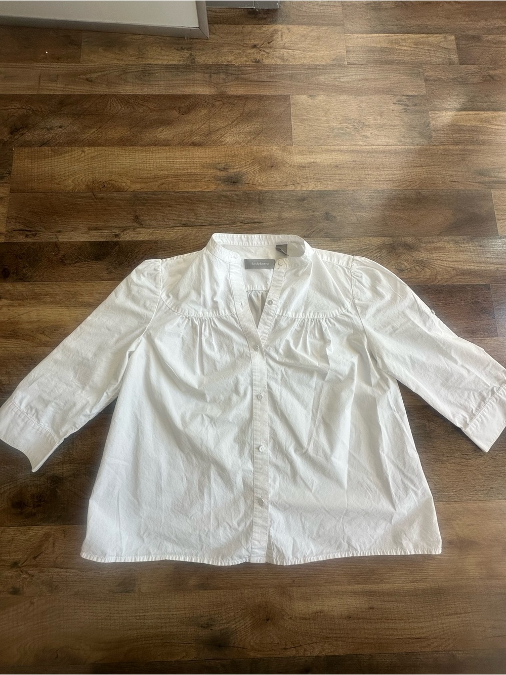 Liz Claiborne White Button Front Shirt